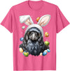 Crow Raven Easter Rabbit Eggs Bunny Ears T-Shirt in Pink Heather