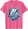 Arctic Polar Bear Winter Snowflakes Christmas Polar Bear Wreath Ice Crystals T-Shirt - Pink Heather