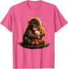 CONLEE Cute Baby Monkey Punch Viral Zoo Japan Design T-Shirt - Pink Heather