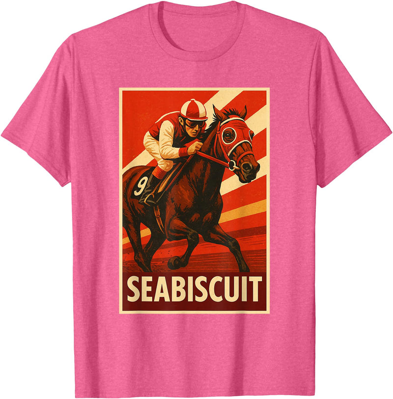 Handicapping Horse Gear Seabiscuit Horse, Horse Racing, Del Mar, Santa Anita, Horses T-Shirt - Pink Heather