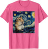 Hamster Van Gogh Style Starry Night T-Shirt - Pink Heather