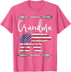 Grandma Bear 4TH OF JULY T Shirt 4th of July Gift For Women Grandma Bear American Flag USA T-Shirt - Pink Heather
