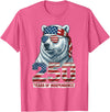Patriotic Bear Freedom Anniversary Celebration Polar Bear 250 Years of Independence Patriotic America 1776 T-Shirt - Pink Heather