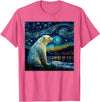 Freestyle Surrealism Starry Night Polar Bear T-Shirt - Pink Heather
