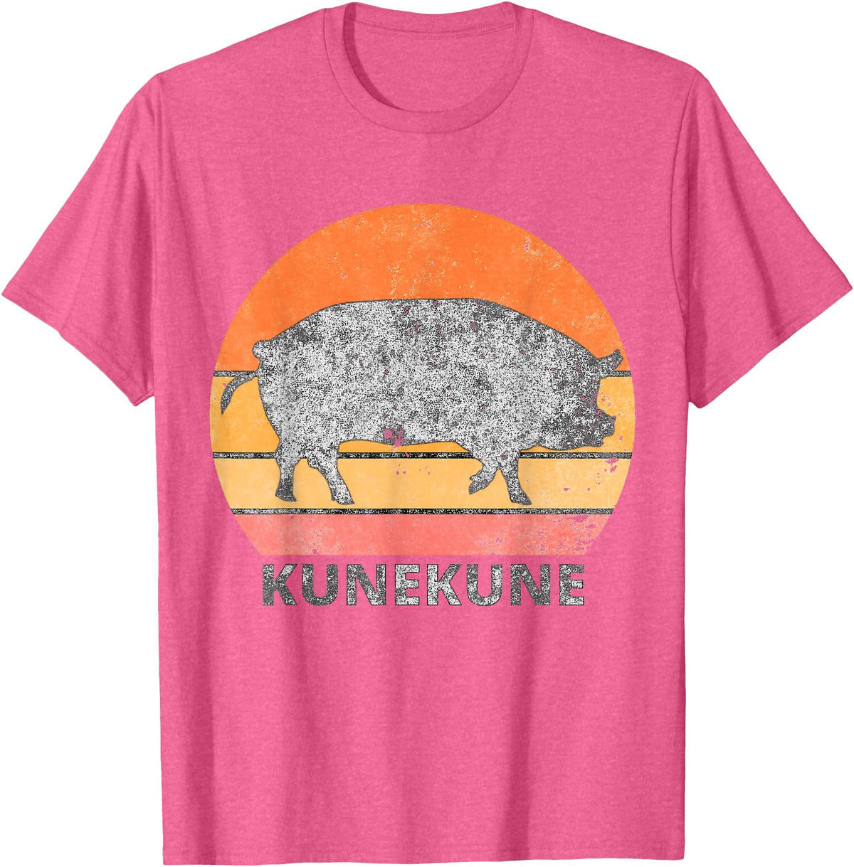 Pig Lover ApparelGIFTCo. Vintage Just A Girl Who Loves Kunekune Pig T-Shirt - Pink Heather