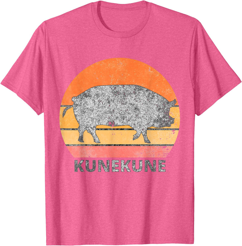 Pig Lover ApparelGIFTCo. Vintage Just A Girl Who Loves Kunekune Pig T-Shirt - Pink Heather