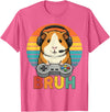 Gamer Guinea Pig Bruh Vintage Gaming For Boys Kids Gaming Guinea Pig Bruh Retro Guinea Pig Gamer Bruh Kids Boys T-Shirt - Pink Heather