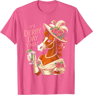 Funny Horse Talk Derby To Me Outfit Men Women Horse Racing It's Derby Day Yall KY Derby Horse 2026 T-Shirt - Pink Heather