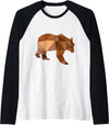 Fun Designs Bear Raglan Baseball Tee - Black/White