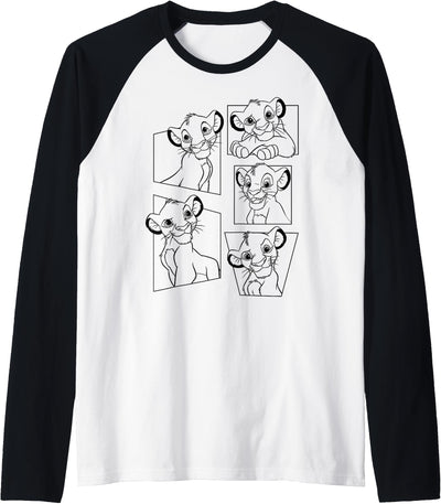 Lion King Simba Portrait Panels Raglan Baseball Tee