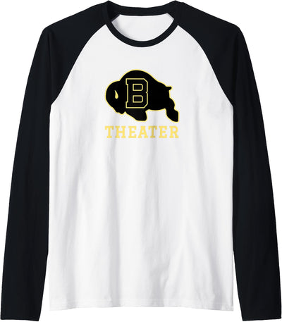 Buffalo High School Buffalo Wy 82834 Wy Logo Theater Raglan T-Shirt