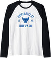 Elite Authentics Buffalo Bulls Stamp White Officially Licensed Raglan Baseball Tee - Black/White