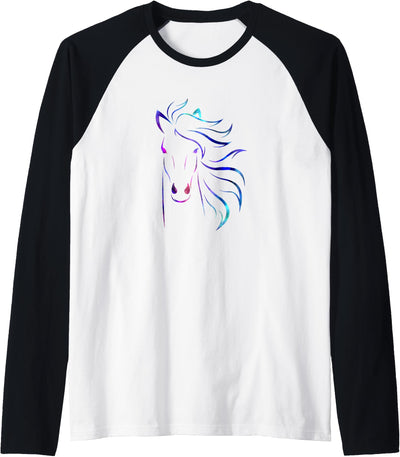 Wonderful Horse Silhouette Horse Raglan Baseball Tee