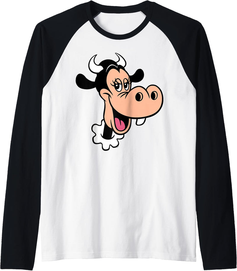 Disney Clarabelle Cow Big Face Costume Raglan Baseball Tee - Black/White