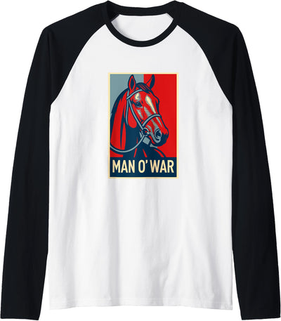 Handicapping Horse Gear Man O' War Horse, Horse Racing, Del Mar, Santa Anita, Horses Raglan Baseball Tee