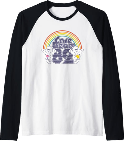 82 Rainbow With Share Bear And Cheer Bear Raglan Baseball Tee