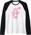 Care Bears Cheer Bear Raglan Baseball Tee - Black/White