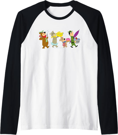 Cartoon Bear and Friends Picnic March Raglan Tee