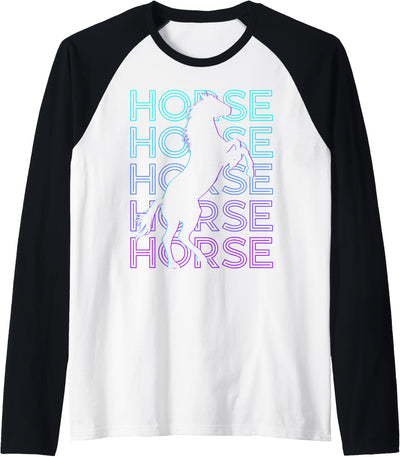 Horse Gifts Horse Retro Raglan Baseball Tee