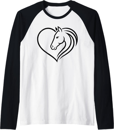 horse riders Heart Cute Horse Lover Raglan Baseball Tee