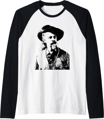 Cow Buffalo Bill Cody Wild West Raglan Baseball T-Shirt