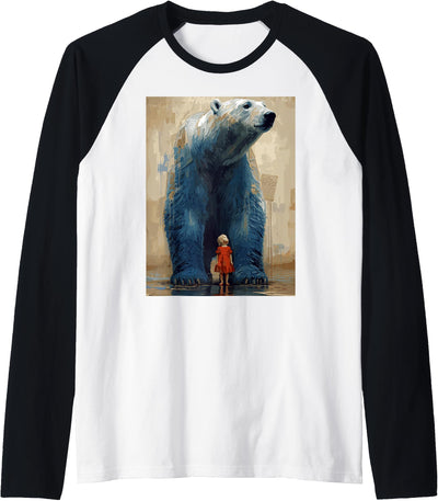 Polar Bear Child Companion North Pole Winter Expedition Raglan Baseball Tee