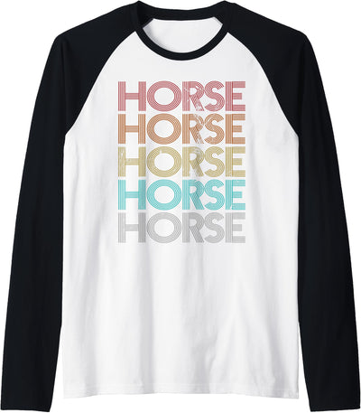 Horse Vintage Apparel Retro Vintage Horse Raglan Baseball Tee