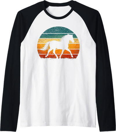 Horse Lovers horse riders Retro Vintage Horse Raglan Baseball Tee