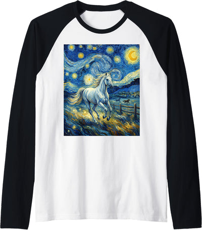 Horse Lovers Beautiful Horse Raglan Baseball Tee