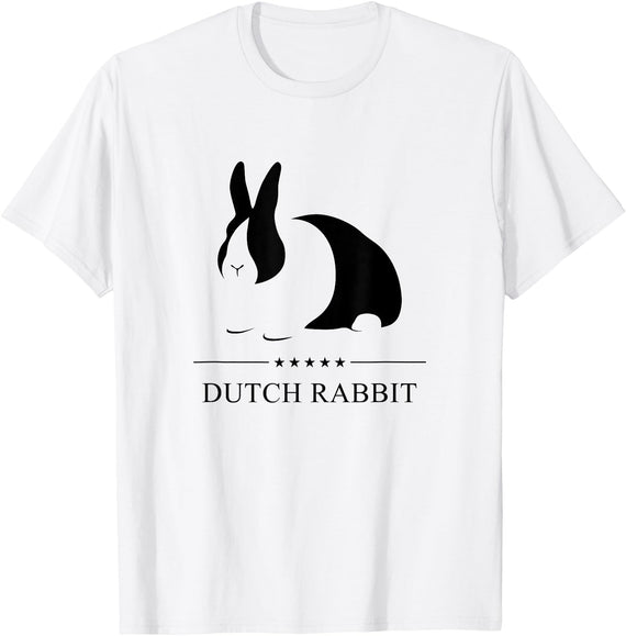 Dutch Rabbit Black Silhouette T-Shirt in White