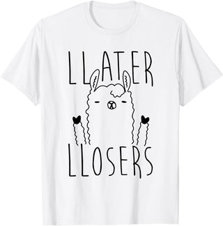 Foxy AF Later Losers Llama T-Shirt T-Shirt - White