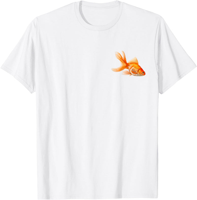 Goldfish Tank Goldfish Bowl Fish Fantail Goldfish Freshwater Aquarium T-Shirt - White