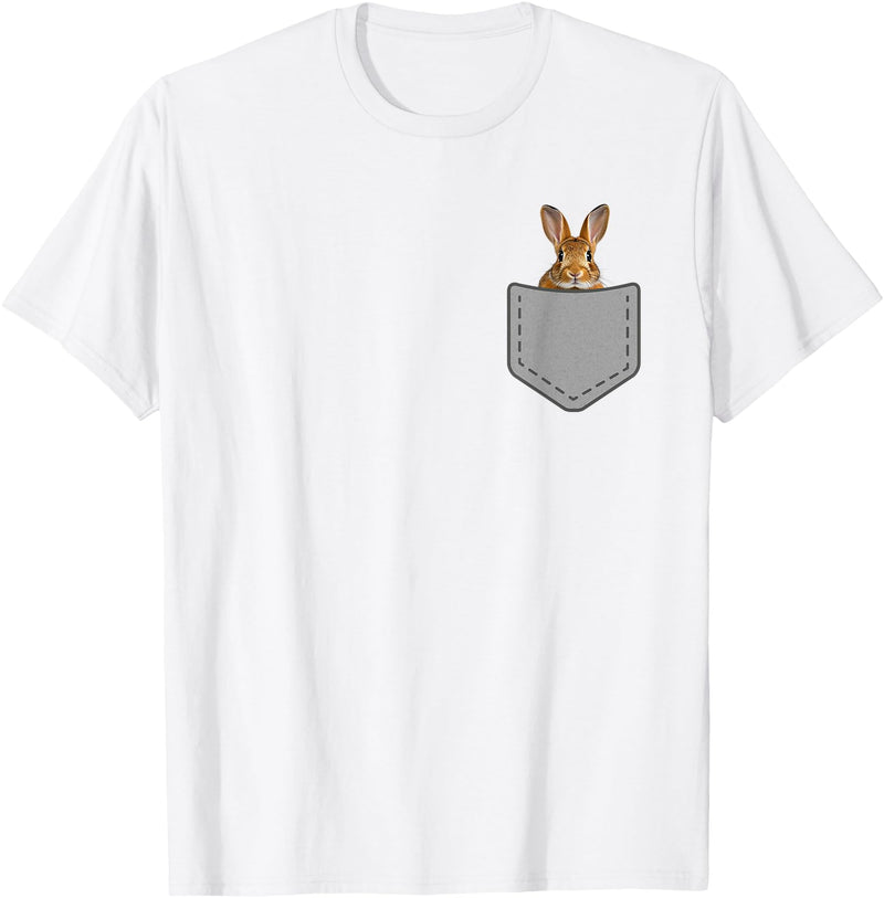 Funny Eastern Cottontail Rabbit in Your Pocket Animal T-Shirt in White