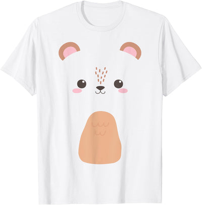 Cute White Bear Face Costume For Kids and Toddlers T-Shirt