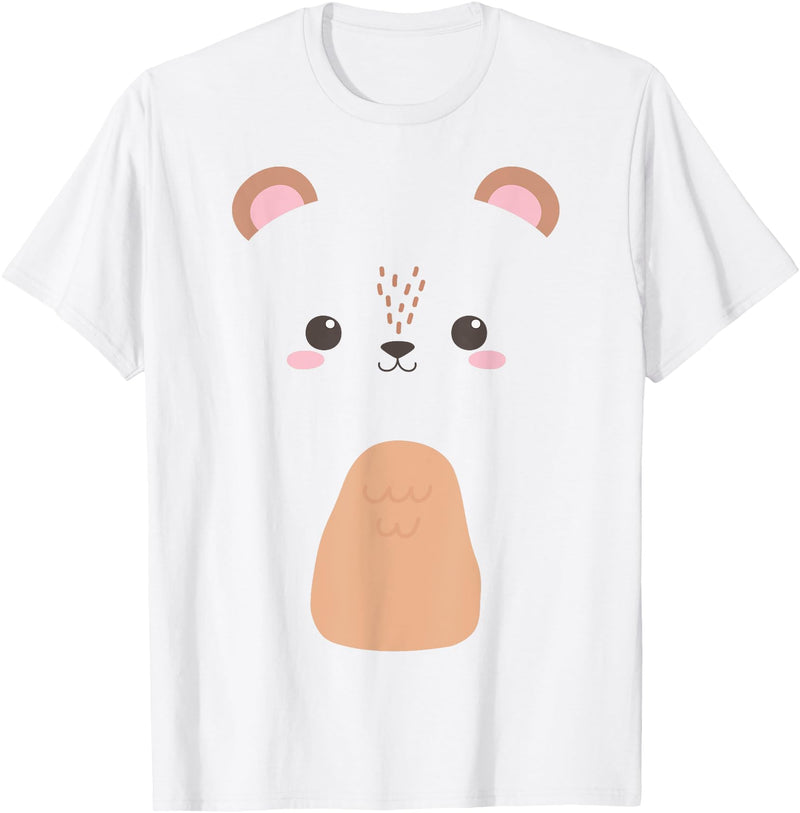 Cute White Bear Face Costume For Kids and Toddlers T-Shirt - As Pictured