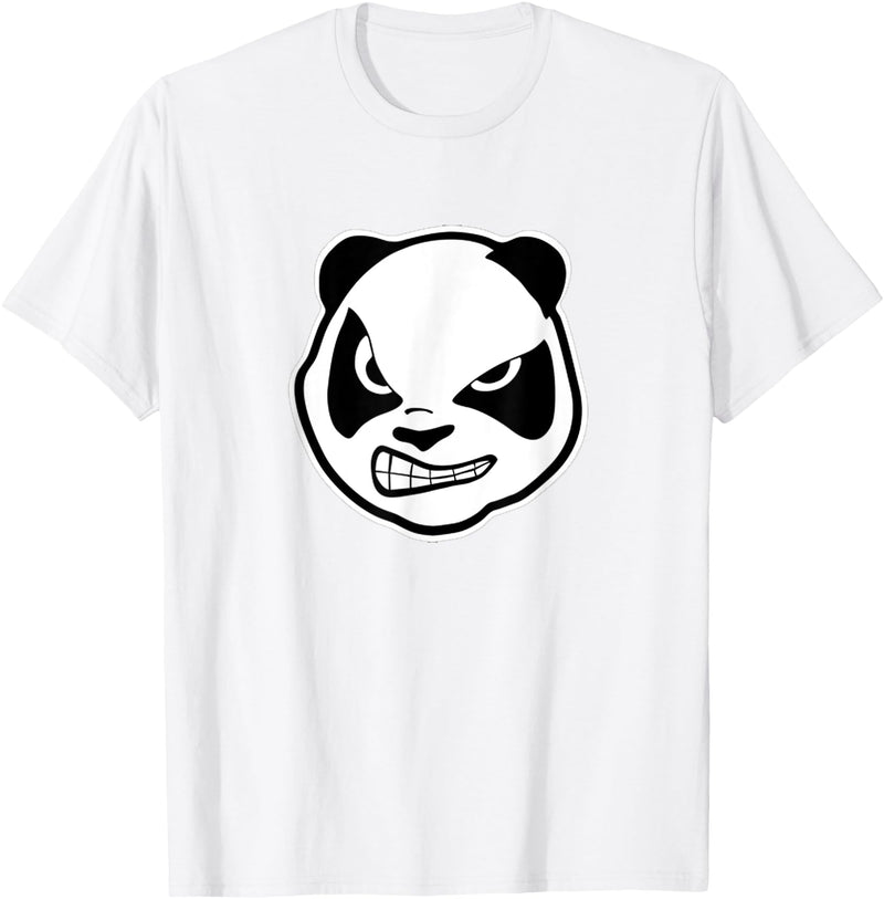 Panda Smile T Shirt Angry Panda Bear T Shirt (animal shirt) - White