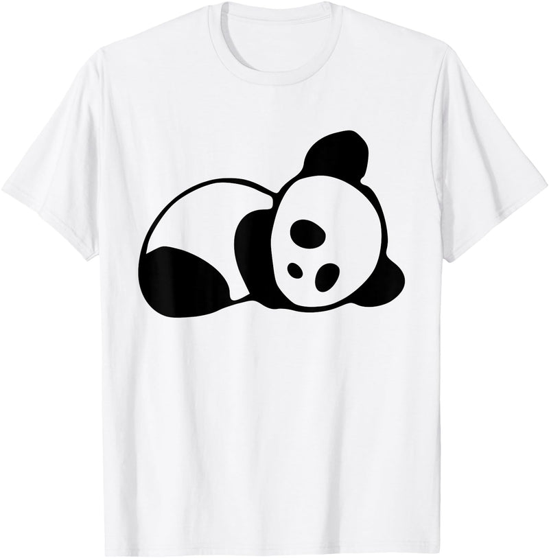 Crazy Fun Designs Gifts - Animals Cute Panda Bear Sleeping T-Shirt - White