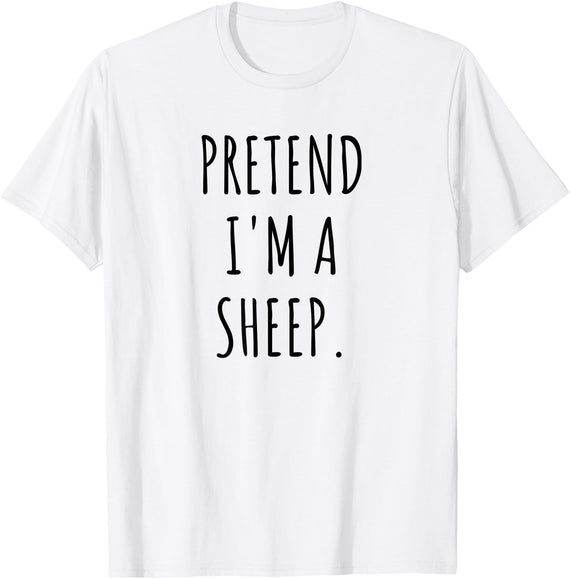 Funny Lazy Halloween Costume Pretend I'm A Sheep Pretend I'm A Sheep Funny Lazy Halloween Costume T-Shirt - As Pictured