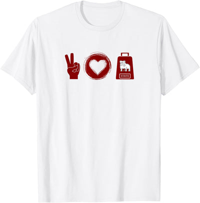 Peace Love Cowbell Mississippi Game Day T-Shirt