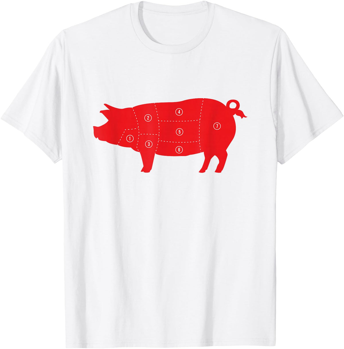 Carnivore Grilling Gifts For Butchers Pig Cuts Pork Chops Bacon Butt Butcher Costume Pigs Diagram T-Shirt - White