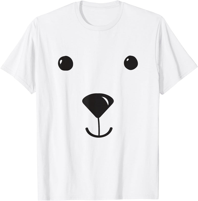 Polar Bear with Baby Animal Costume Top Polar Bear Kids Costume Bear Pajamas Face Zoo Polar Bear T-Shirt - White