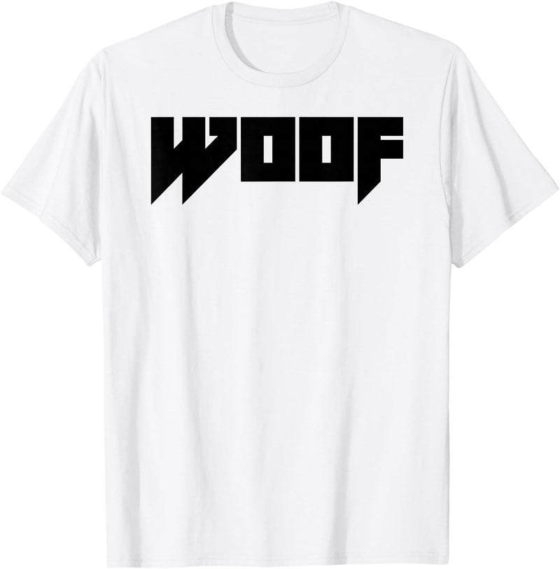 WOOF Gay Men Bear Daddy Pride LGBTQIA+ Funny Metal Novelty T-Shirt - White