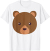 Fun And Cute Animal T-Shirts Bear Face Costume Shirt Funny And Cute Animal Tee T-Shirt - White