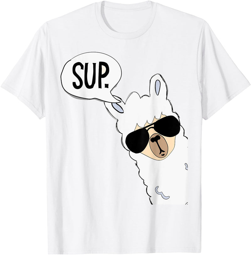 Funny Alpaca Gifts Accessories Alpaca Llama Sup T-Shirt - White