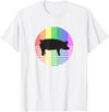 Animal Pride Retro Pig Gay Pride Vintage 80s Rainbow Pig Farm Animal Gift T-Shirt - White