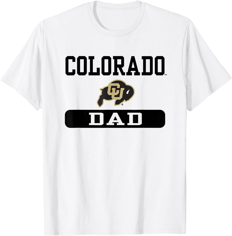 Elite Authentics Colorado Buffaloes Dad Logo Officially Licensed T-Shirt - White
