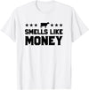 Calf to Cow Farming Apparel Smells Like Money Retro 90s Dairy Farm Gift Shirt T-Shirt - White