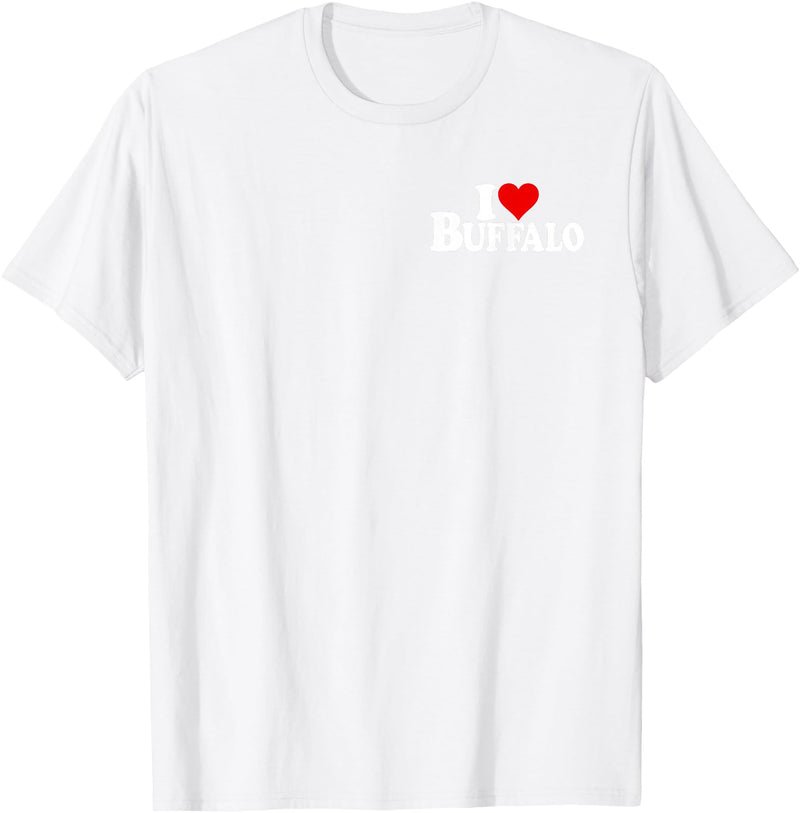 LOVE OF BUFFALO HEART CITY APPAREL I LOVE HEART BUFFALO NY T-Shirt - White