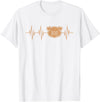 Cute Pulse Line Animal Lover Outfit Men Women Kids I Love My Pig Heart Valve Heartbeat Funny Barn Farmer Gift T-Shirt - White