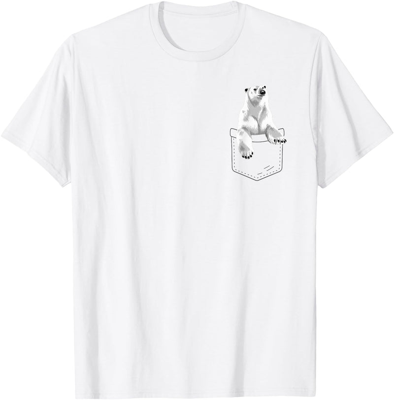 Polar Bear Gift Polar Bear Accessories & Stuff Cute Polar Bear for Men Women Arctic Bears Pocket Animal T-Shirt - White